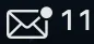 The envelope in the menu bar, with a dot beside it and a badge reading 11.